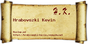 Hrabovszki Kevin névjegykártya